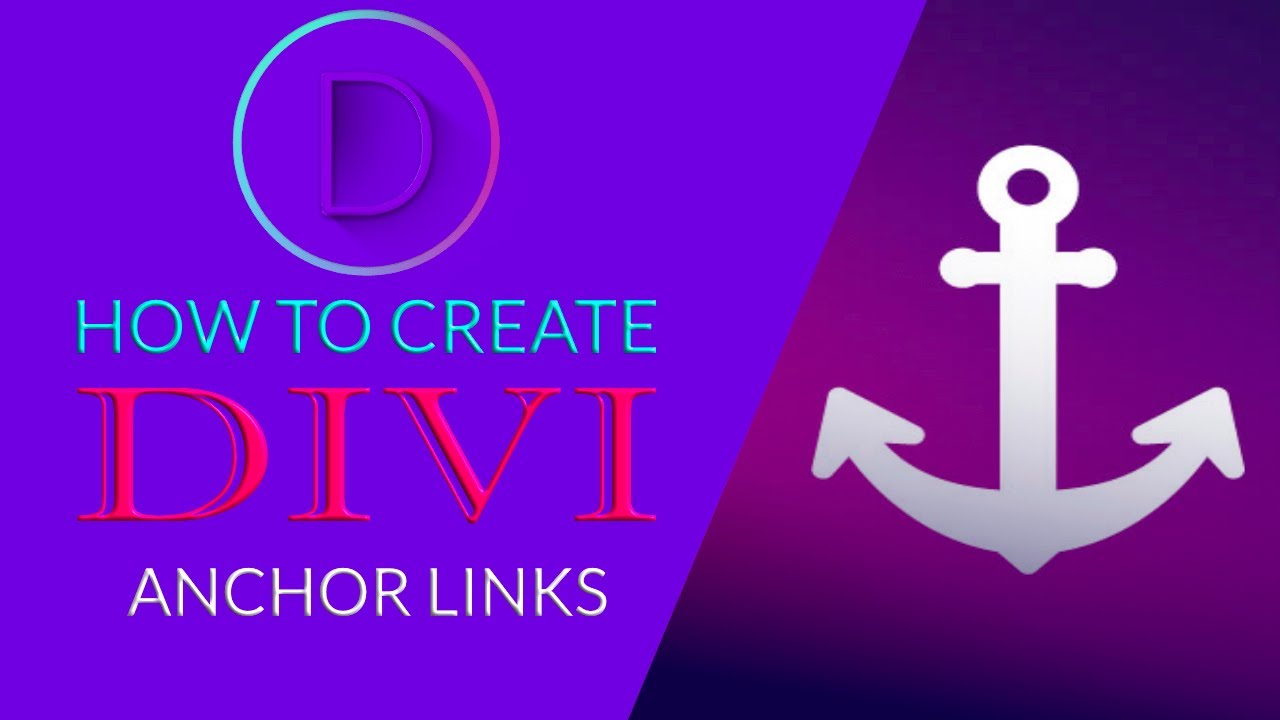 How to create Anchor Links in Divi - YouTube