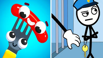 Fork N Sausage vs Thief Puzzle - Satisfying ASMR Gameplay All Levels