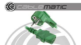 Electrical cord IEC60320 C13 to schuko layered male - distributed by CABLEMATIC ®
