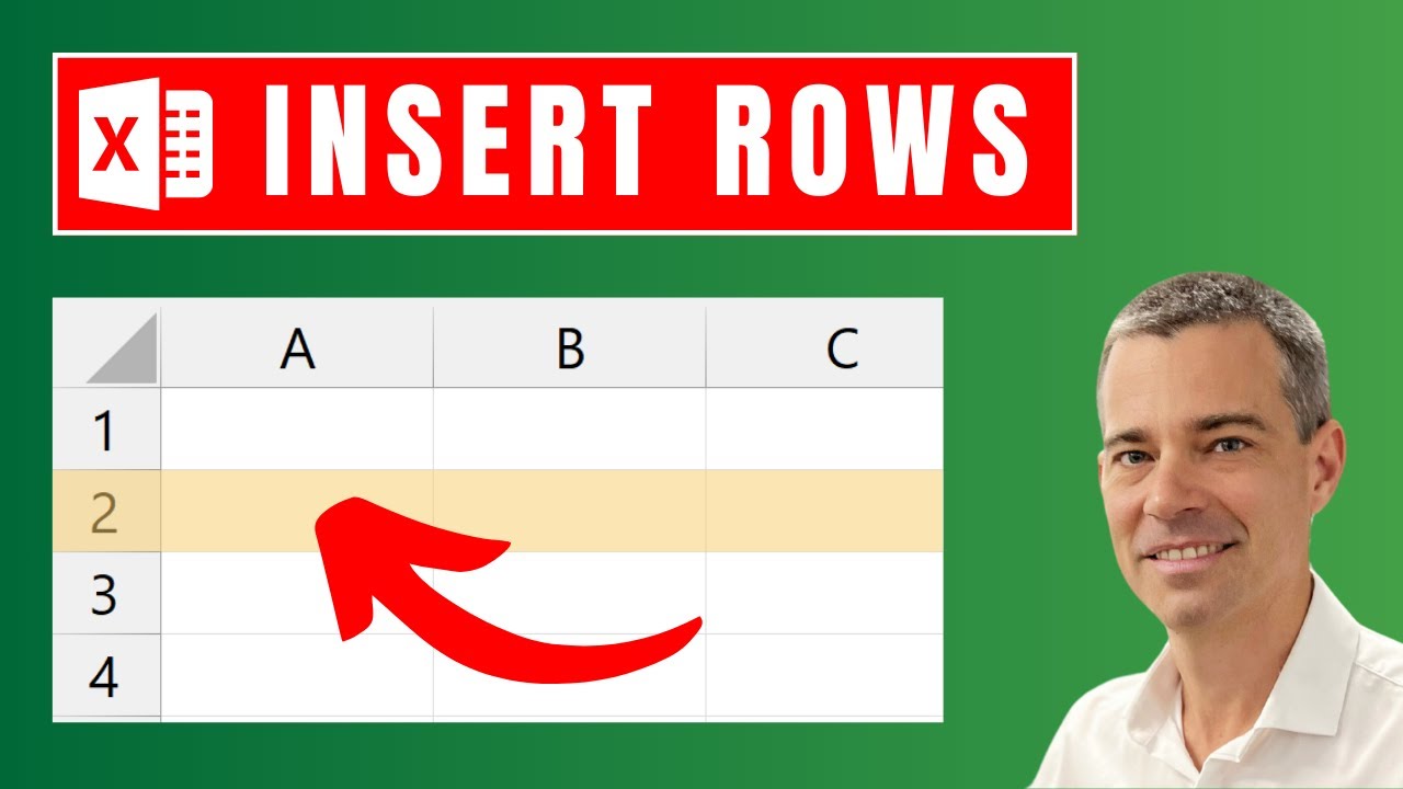 How to Insert a Row or Multiple Rows in Excel (Lesson 10 of 50) - YouTube