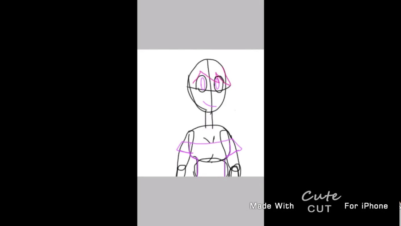 My first drawing in ibisPaint, and first time using cutecut - YouTube