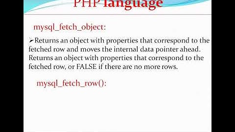 PHP Interview Question and Answers   mysql fetch array   mysql fetch object   mysql fetch row