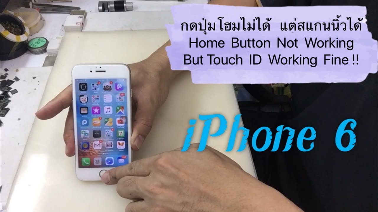 ปุ่ม โฮม กด ยาก New iPhone 6 กดปุ่มโฮมไม่ได้ แต่สแกนนิ้วได้ Home Button Spoil (www.ParagonService-Mbk.com /087-829-2244)