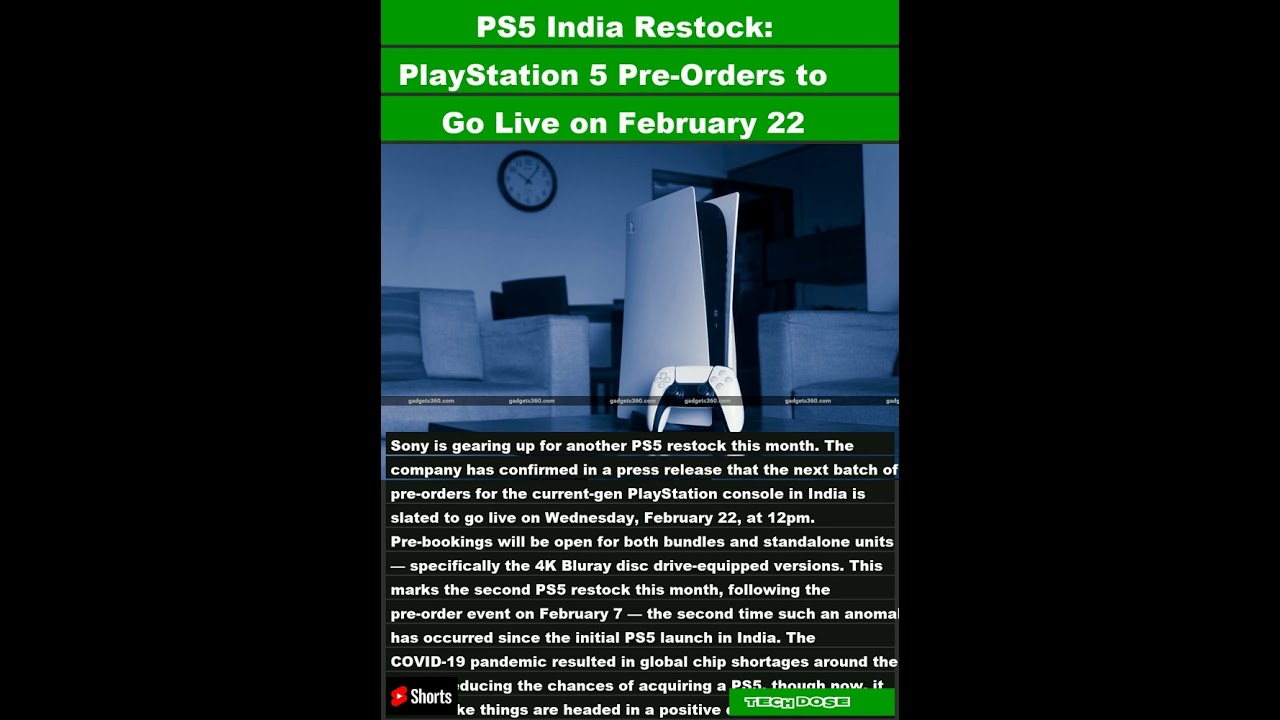 PS5 India Restock: PlayStation 5 Pre-Orders to Go Live on February 22|