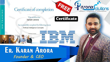 IBM Training and Certifications - Artificial Intelligence Free Certification from IBM