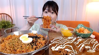 매콤새콤 배홍동쫄쫄면 소스듬뿍 경양식 왕돈까스 먹방 Spicy noodles Pork Cutlet Koreanfood Mukbang