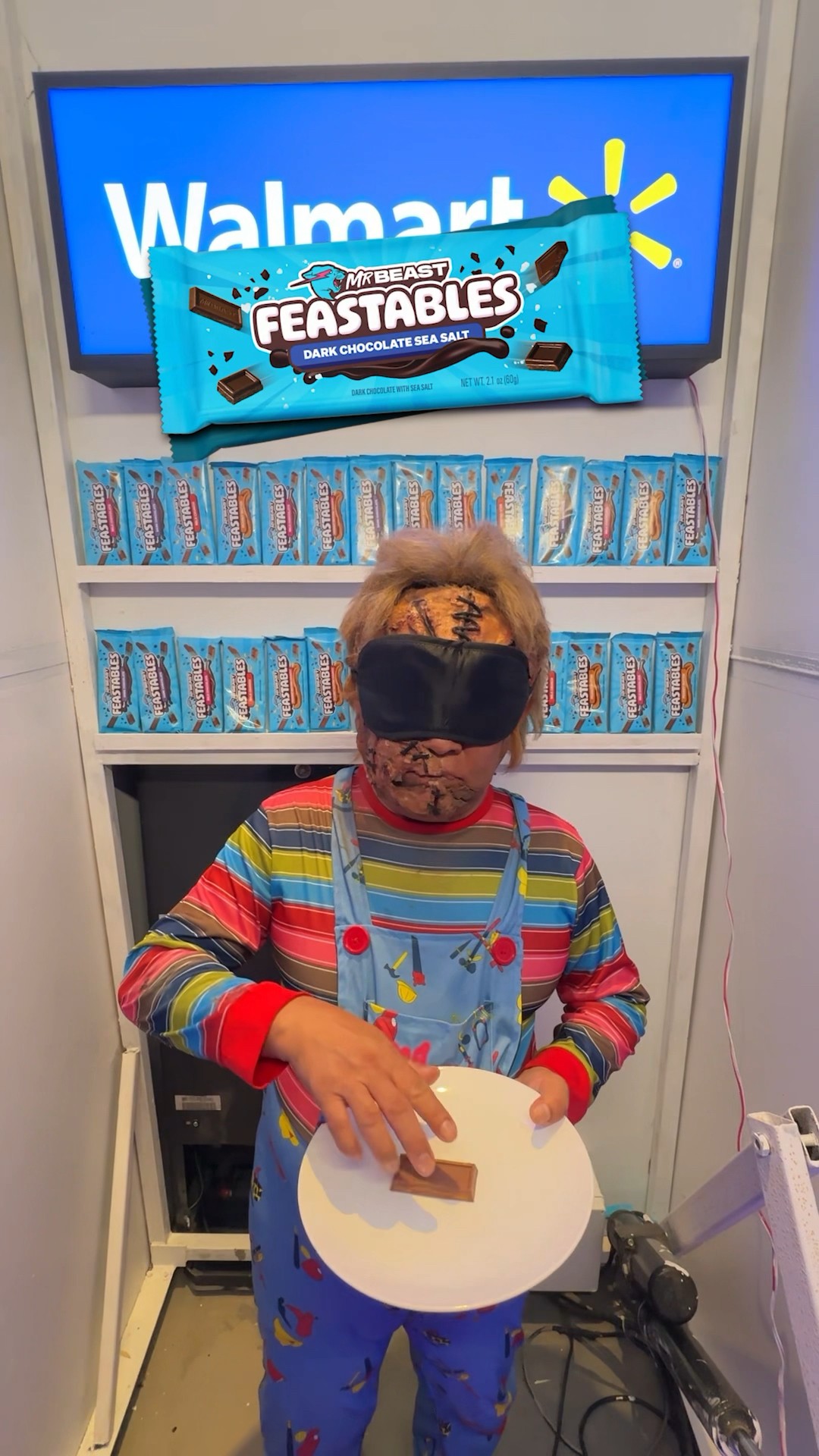 Blindfolded guessing Feastables chocolate @MrBeast  @MrBeast2  #feastables #chucky #chocolate