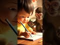 Baby Doing Homework with Monkey 🥺✨||#cutemonkey #cutebaby