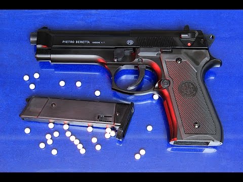 Beretta model 92 FS airsoft spring pistol - review and shooting test