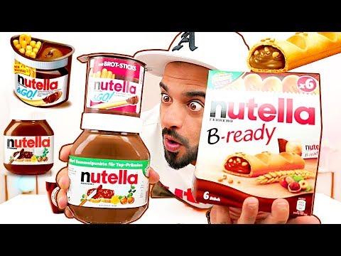 تحدي اكل جميع منتجات النوتيلا والعقاب اندومي كوري  احر واخطر نودلز بالعالم 