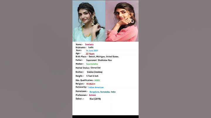 Sreeleela Biography #shortvideo