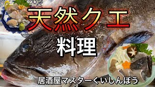 天然クエの刺身と鍋！