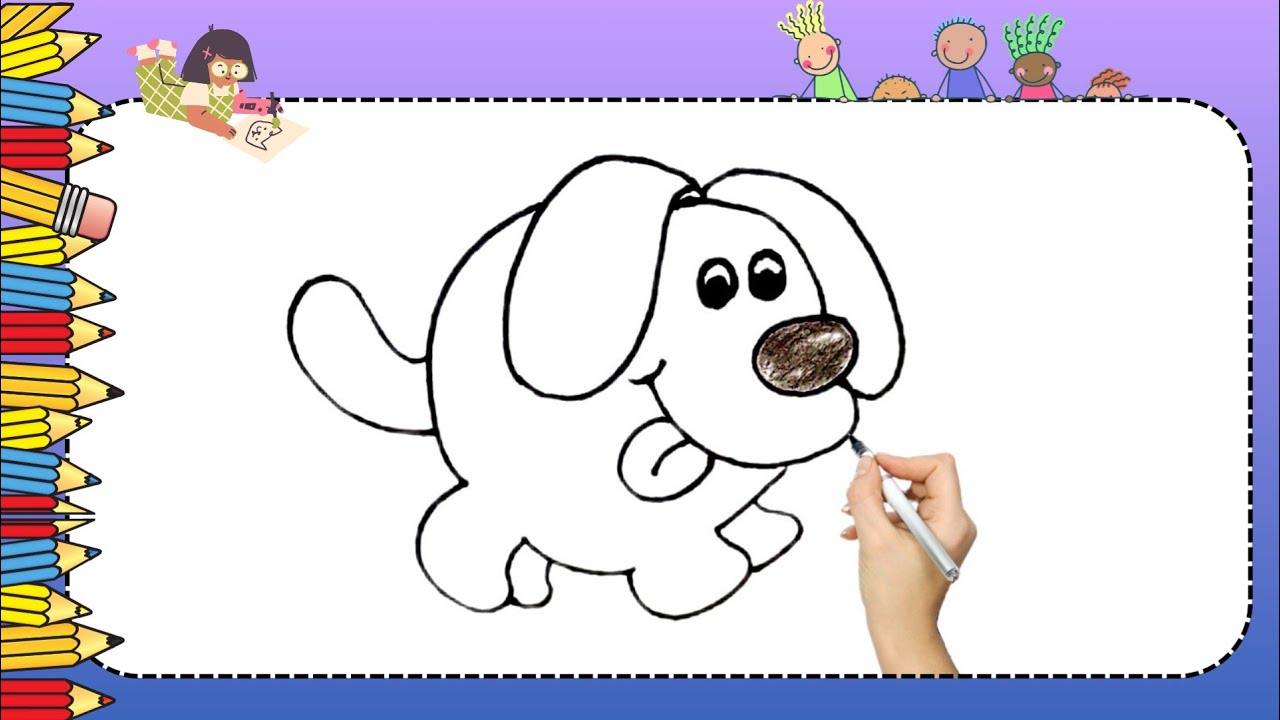 How to Draw a Cute Dog (Step By Step) - YouTube