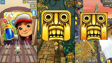 Subway Surfers Barcelona Vs Temple Run Vs Temple Run 2 Sky Summit Endless Run Gameplay (Android/iOS)