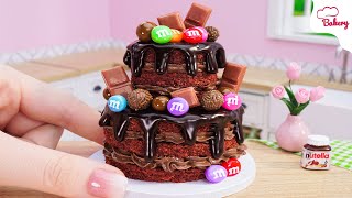 [💕Mini Cake 💕] 2-tier Melted Chocolate Cake Decorated with M&M Candy  | Mini Bakery