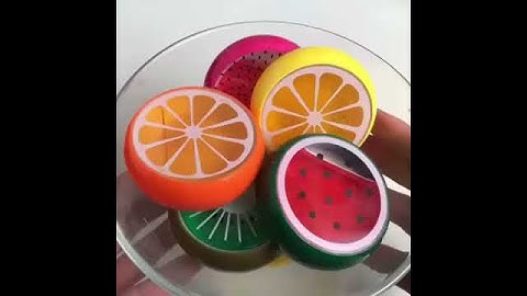 FRUITS Slime! Mixing Random Things into GLOSSY Slime! Satisfying Slime Video #02 ...