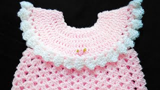 Crochet baby romper or shortalls super easy crochet pattern in VARIOUS SIZES for girls