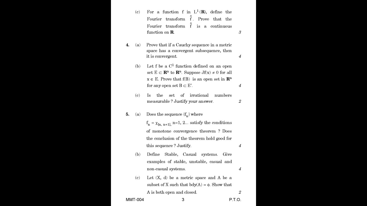 MMT - 4   June 2021 Question Paper
