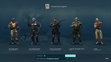 CSGO Agents for Mission: Get 100/30 kills with one of the Operation Riptide Agents in a single match