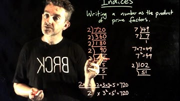 Indices: Writing a number as the product of its prime factors in index form