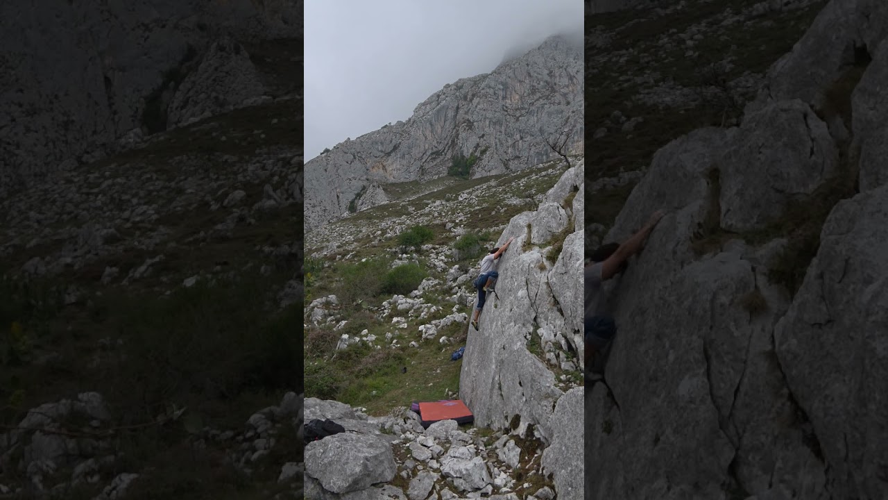 Con la raja - 6A (El cantu, Teverga, Asturias) #climbing boulder