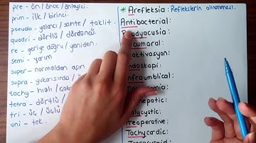 TIBBİ TERMİNOLOJİ 2 | ön ek | son ek | Akronimler