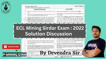 ECL Mining Sirdar Exam 2022 Paper discussion//Join Mining Gyan MS & OM Course 📞+91 79870 6796
