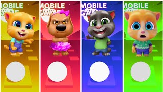 Talking Tom Hero 🆚 Angela 🆚 Talking Angela 🆚 Talking Ben 🎶 | Edm Rush | Dancing Road  #edmrush screenshot 4