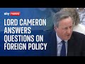 Lord cameron answers questions at the foreign affairs select committee