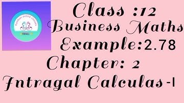 12th Std TN Business Maths Chapter : 2 Example : 2.78
