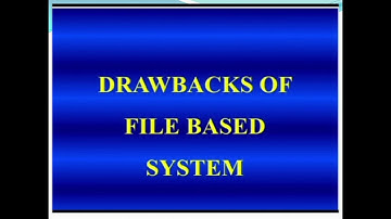 #Disadvantage of File Processing System, # drawbacks of file based system