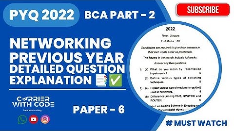 NETWORKING PYQ 2022 DETAILED QUESTION EXPLANATION 📑✅ (Important Video For University Exam 📌)
