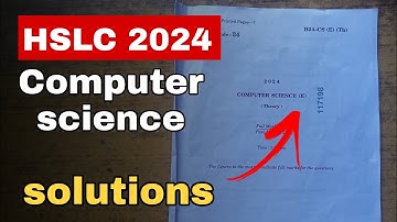 HSLC 2024 Computer science question paper Solution