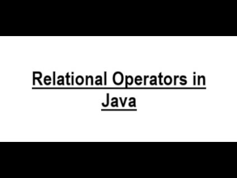 Relational Operator in Java - YouTube