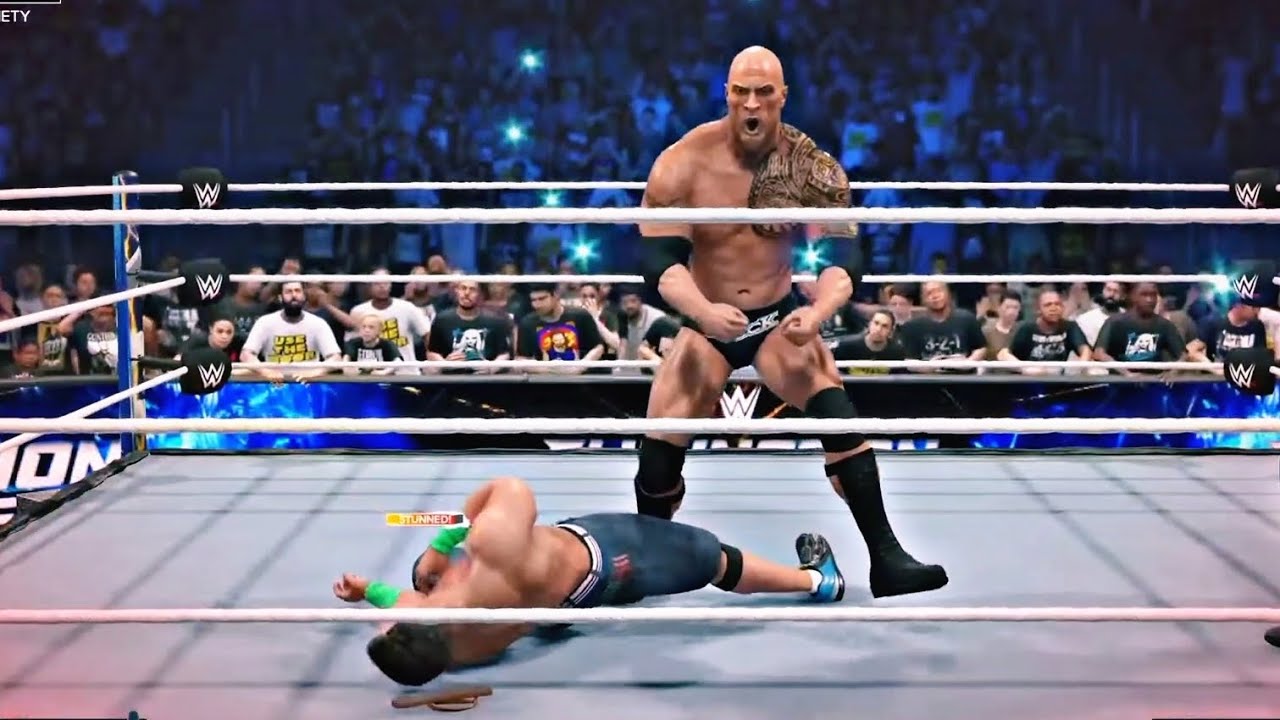 John Cena vs The Rock - EXTREME RULES MATCH Gameplay | WWE 2K24 - YouTube