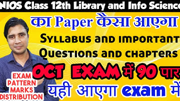 Nios class 12th library and information science question paper October 2019