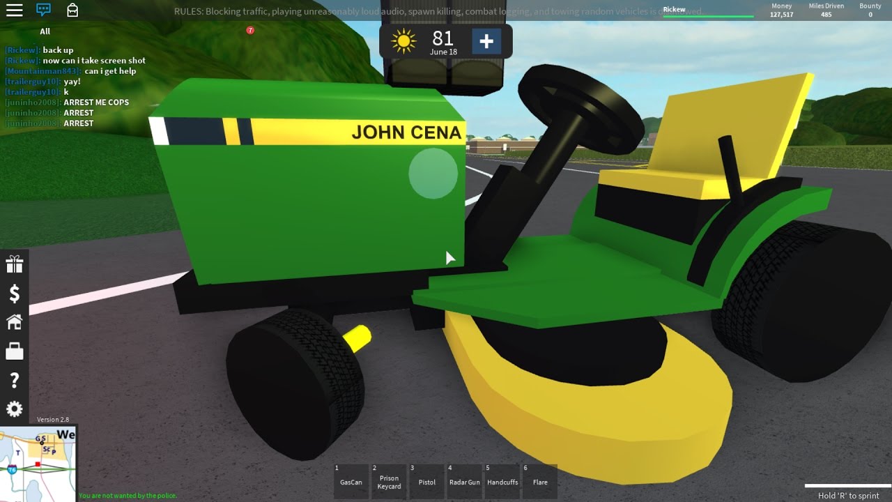 John Cena Lawn Mower Roblox Ultimate Driving Youtube - roblox tractors mower