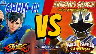 Power Rangers Legacy Wars Street Fighter Chun li Vs Gold Samurai Ranger Antonio Garcia Gameplay screenshot 3