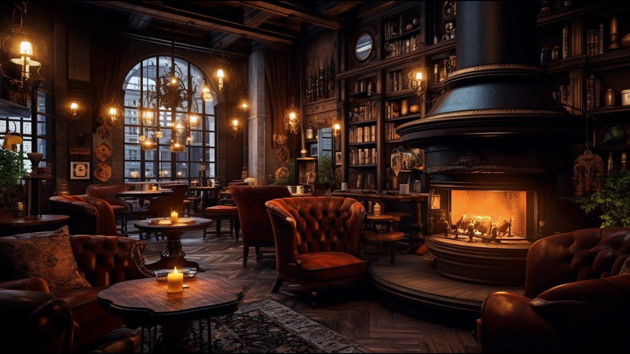 Cozy Library Ambience With Relaxing Piano Music - YouTube