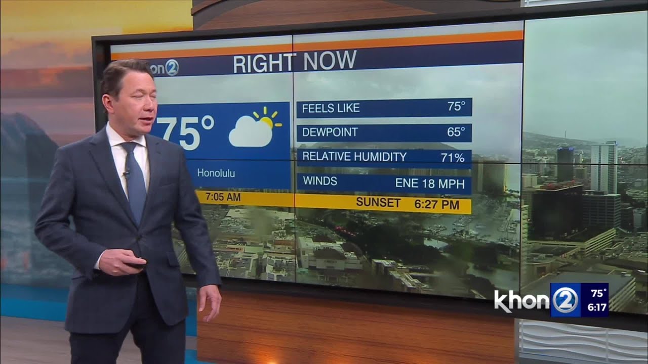 KHON2 Hawaii Weather:  Heavy rain and strong wind threat ends, light windward showers for the weeken