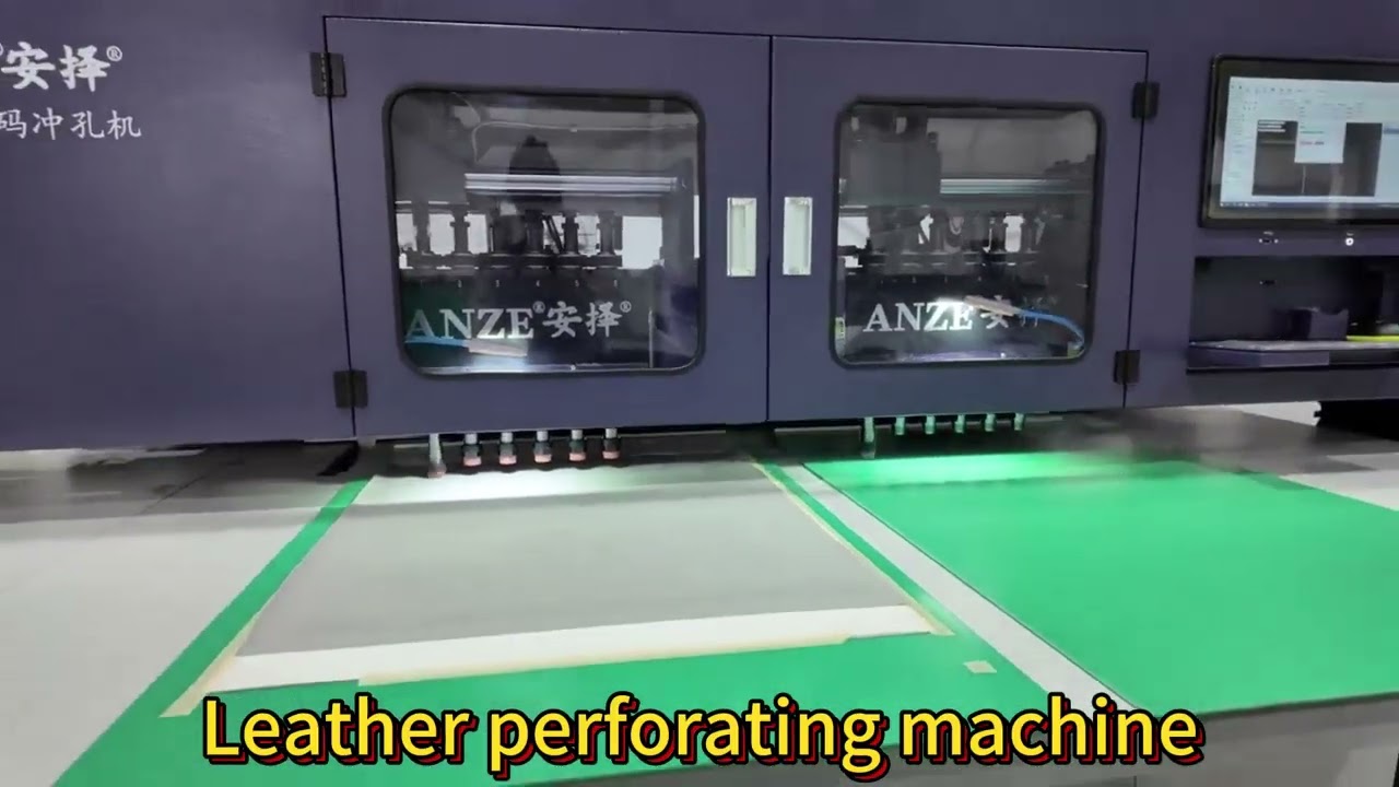 leather perforating machine demo factory workshop 