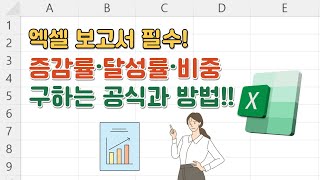 엑셀로 증감률, 달성률, 비중 구하는 방법!