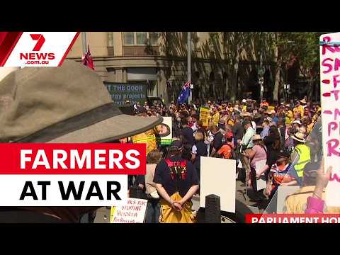 Farmers blockade Parliament over land seizures | 7NEWS