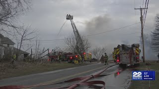 Crews working to put out barn fire at Red Fire Farm in Granby