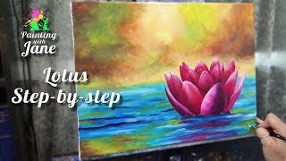 Zen Lotus - Step by Step Acrylic Painting on Canvas for Beginners Zen Lotus - Step by Step Acrylic Painting on Canvas for Beginners
