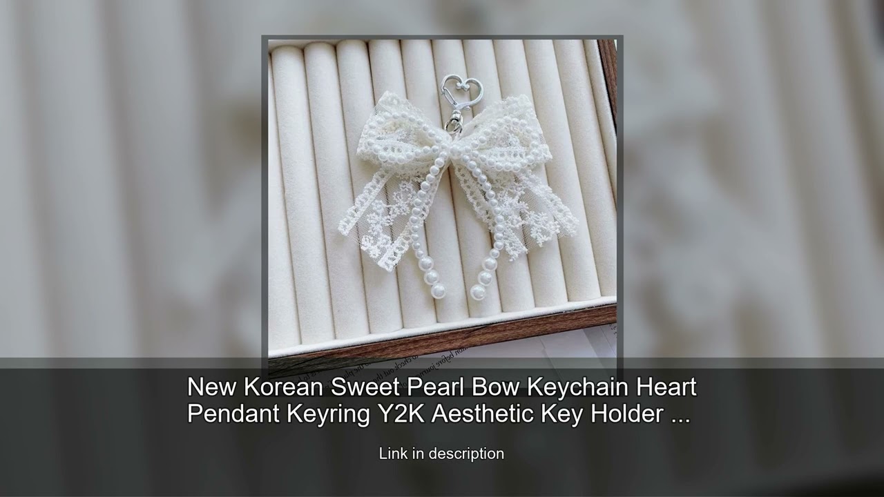 New Korean Sweet Pearl Bow Keychain Heart Pendant Keyring Y2K Aesthetic Key Holder for Girls Ba