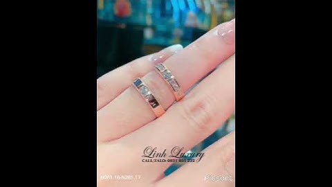 Cặp nhẫn cưới đính xoàn thiên nhiên vàng Hồng siêu xinh ❤️