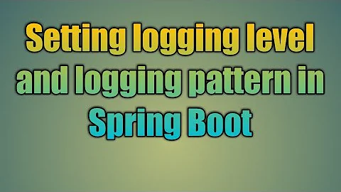 37.Setting logging level and logging pattern in Spring Boot