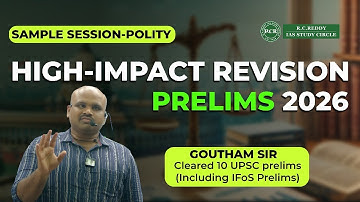High Impact Revision 2026 Polity Sample Session| Goutham Sir| R.C.Reddy IAS Study Circle