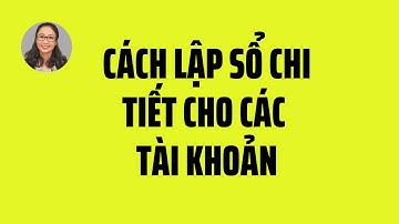HƯỚNG DẪN LẬP SỔ CHI TIẾT CÁC TÀI KHOẢN